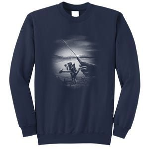 Fishing Hand With Reel Monochromatic Sweatshirt