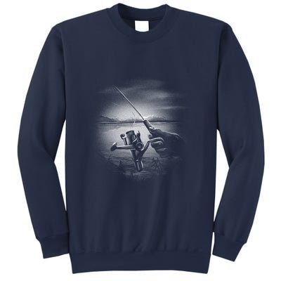 Fishing Hand With Reel Monochromatic Sweatshirt
