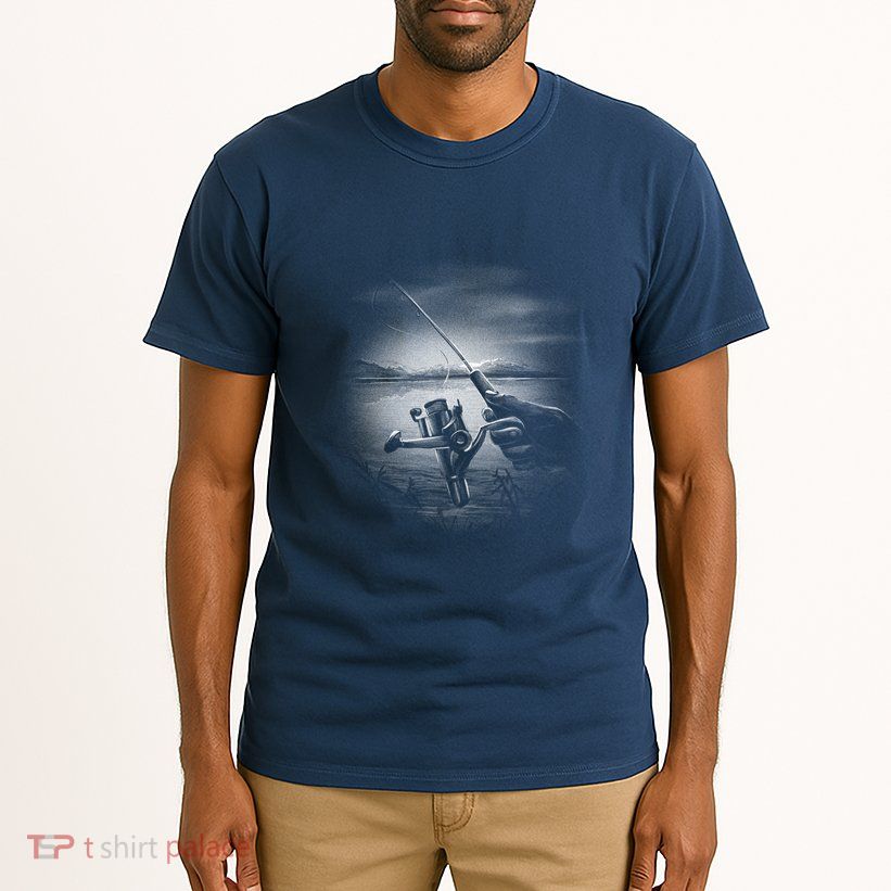 Fishing Hand With Reel Monochromatic Tall T-Shirt