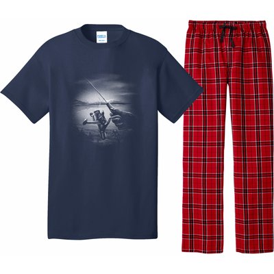 Fishing Hand With Reel Monochromatic Pajama Set