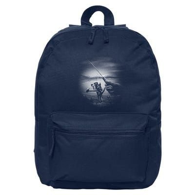 Fishing Hand With Reel Monochromatic 16 in Basic Backpack