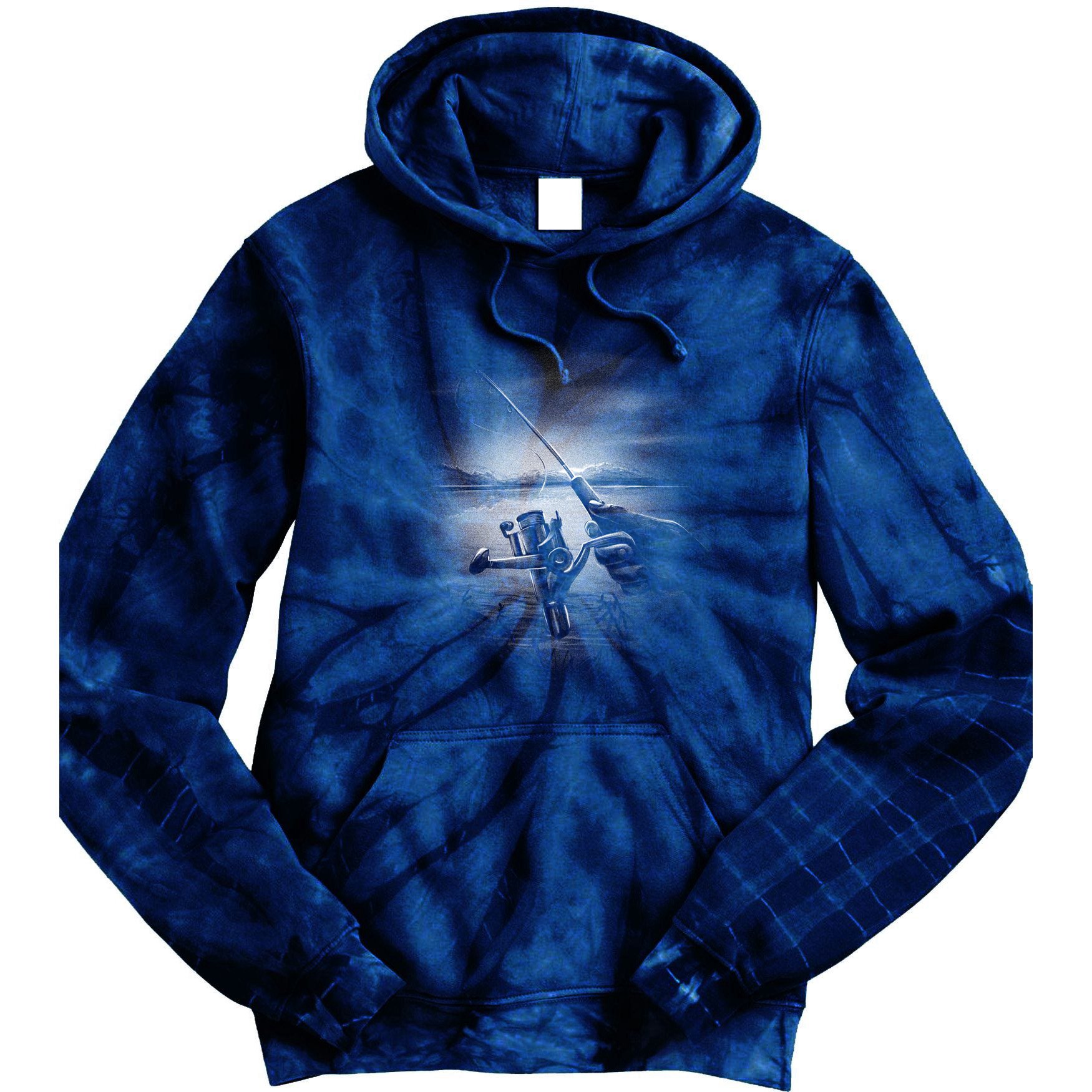 Fishing Hand With Reel Monochromatic Tie Dye Hoodie