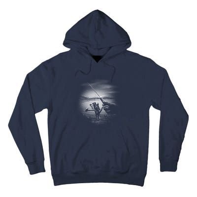 Fishing Hand With Reel Monochromatic Tall Hoodie