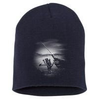 Fishing Hand With Reel Monochromatic Short Acrylic Beanie