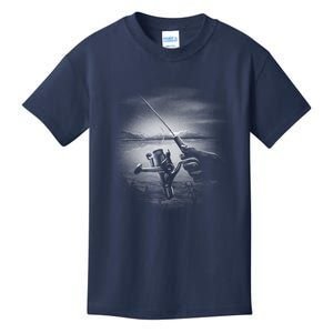 Fishing Hand With Reel Monochromatic Kids T-Shirt