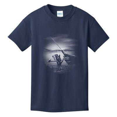 Fishing Hand With Reel Monochromatic Kids T-Shirt