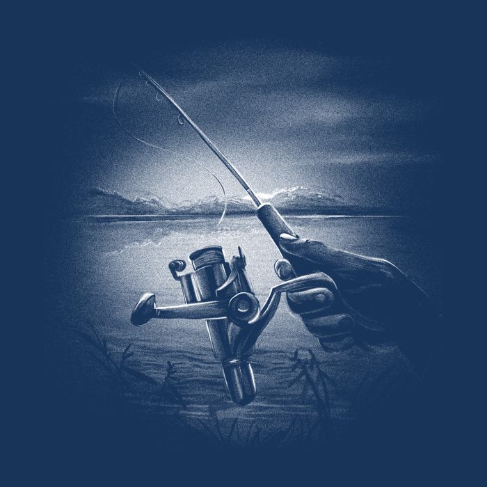 Fishing Hand With Reel Monochromatic Zip Tote Bag