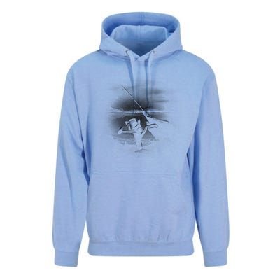 Fishing Hand With Reel Monochromatic Unisex Surf Hoodie