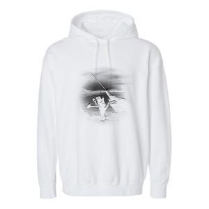 Fishing Hand With Reel Monochromatic Garment-Dyed Fleece Hoodie