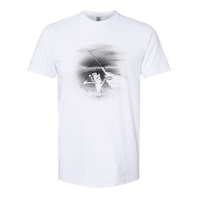 Fishing Hand With Reel Monochromatic Softstyle® CVC T-Shirt