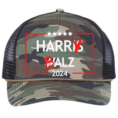 Funny Harris Walz 24 Harry Balz 2024 Meme Retro Rope Trucker Hat Cap