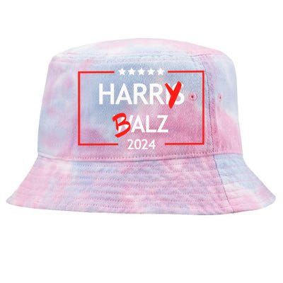 Funny Harris Walz 24 Harry Balz 2024 Meme Tie-Dyed Bucket Hat