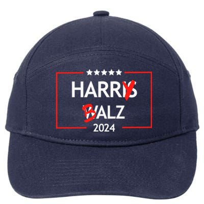 Funny Harris Walz 24 Harry Balz 2024 Meme 7-Panel Snapback Hat