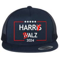 Funny Harris Walz 24 Harry Balz 2024 Meme Flat Bill Trucker Hat