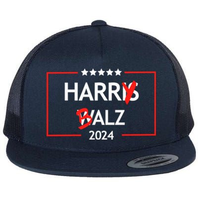 Funny Harris Walz 24 Harry Balz 2024 Meme Flat Bill Trucker Hat