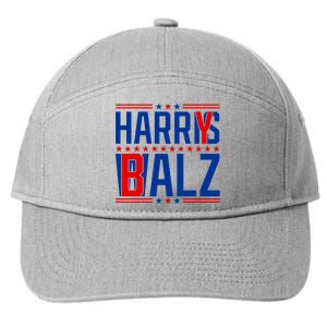 Funny Harris Walz 24 Harry Balz 2024 Meme Democratics Vote 7-Panel Snapback Hat