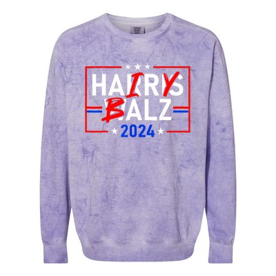 Funny Harris Walz 24 Hairy Balz 2024 Meme Democratics Vote Colorblast Crewneck Sweatshirt