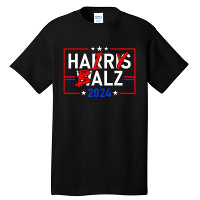 Funny Harris Walz 24 Hairy Balz 2024 Meme Democratics Vote Tall T-Shirt