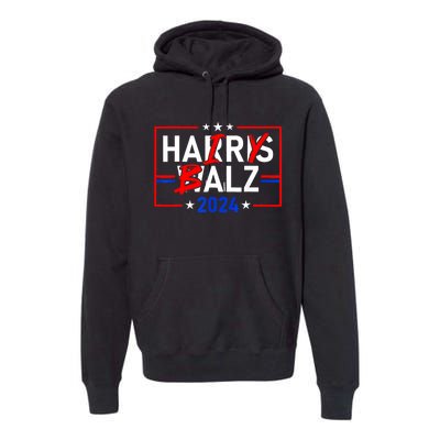 Funny Harris Walz 24 Hairy Balz 2024 Meme Democratics Vote Premium Hoodie