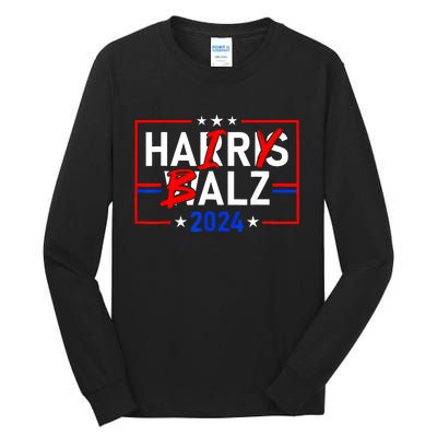 Funny Harris Walz 24 Hairy Balz 2024 Meme Democratics Vote Tall Long Sleeve T-Shirt