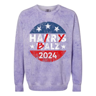 Funny Harris Walz 24 Hairy Balz 2024 Democratics Vote Colorblast Crewneck Sweatshirt