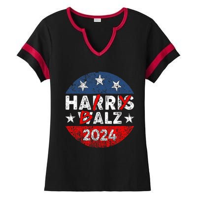 Funny Harris Walz 24 Hairy Balz 2024 Democratics Vote Ladies Halftime Notch Neck Tee