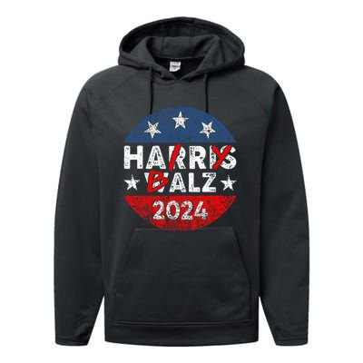 Funny Harris Walz 24 Hairy Balz 2024 Democratics Vote Performance Fleece Hoodie