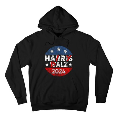 Funny Harris Walz 24 Hairy Balz 2024 Democratics Vote Hoodie