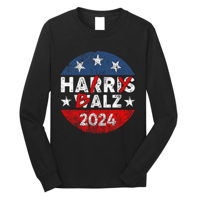 Funny Harris Walz 24 Hairy Balz 2024 Democratics Vote Long Sleeve Shirt