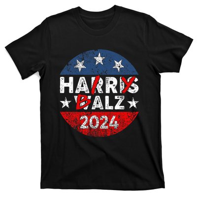 Funny Harris Walz 24 Hairy Balz 2024 Democratics Vote T-Shirt