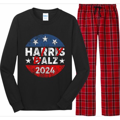 Funny Harris Walz 24 Hairy Balz 2024 Democratics Vote Long Sleeve Pajama Set