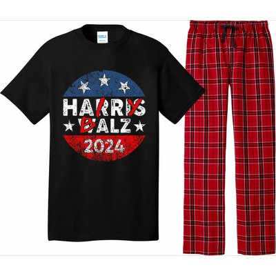 Funny Harris Walz 24 Hairy Balz 2024 Democratics Vote Pajama Set