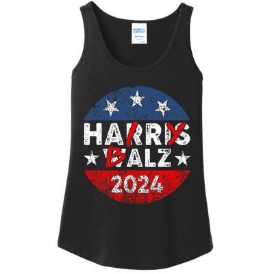 Funny Harris Walz 24 Hairy Balz 2024 Democratics Vote Ladies Essential Tank