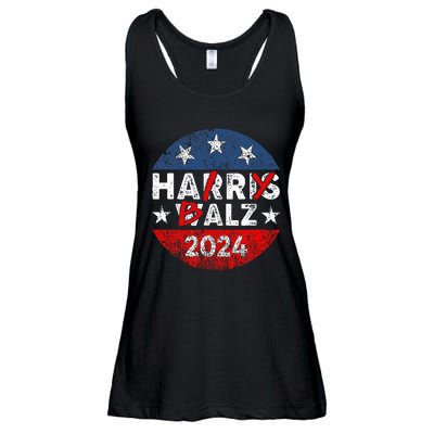 Funny Harris Walz 24 Hairy Balz 2024 Democratics Vote Ladies Essential Flowy Tank