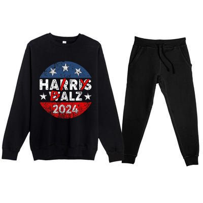 Funny Harris Walz 24 Hairy Balz 2024 Democratics Vote Premium Crewneck Sweatsuit Set