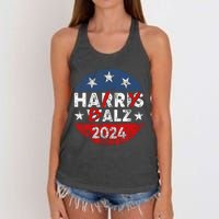 Funny Harris Walz 24 Hairy Balz 2024 Democratics Vote Women's Knotted Racerback Tank