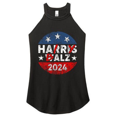 Funny Harris Walz 24 Hairy Balz 2024 Democratics Vote Women's Perfect Tri Rocker Tank