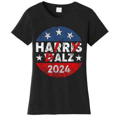 Funny Harris Walz 24 Hairy Balz 2024 Democratics Vote Women's T-Shirt