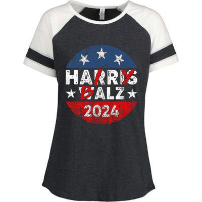 Funny Harris Walz 24 Hairy Balz 2024 Democratics Vote Enza Ladies Jersey Colorblock Tee