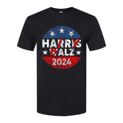 Funny Harris Walz 24 Hairy Balz 2024 Democratics Vote Softstyle CVC T-Shirt