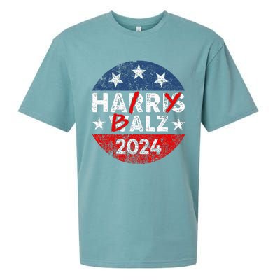 Funny Harris Walz 24 Hairy Balz 2024 Democratics Vote Sueded Cloud Jersey T-Shirt