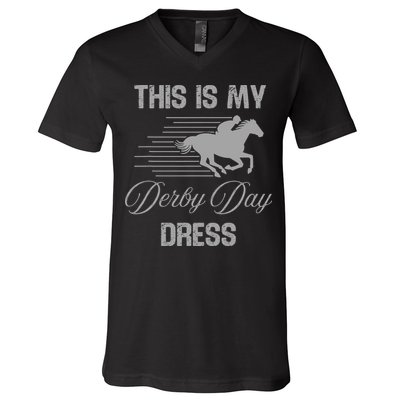 Fancy Hats Women This Is My Derby Day Dress Funny V-Neck T-Shirt