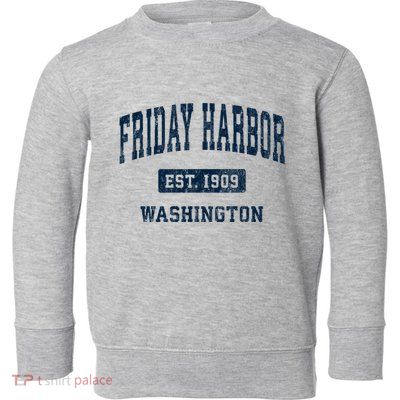 Friday Harbor Washington Wa Vintage Athletic Sports Toddler Sweatshirt