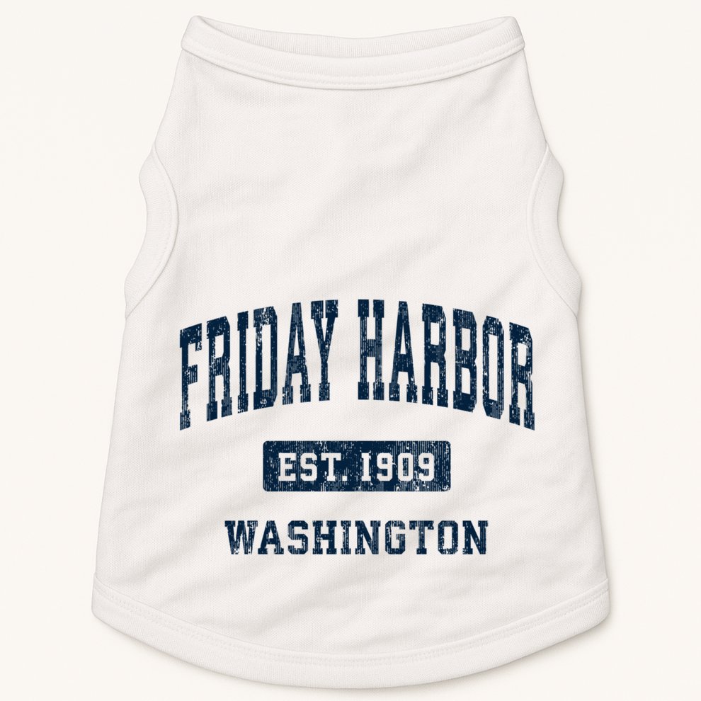 Friday Harbor Washington Wa Vintage Athletic Sports Doggie Tank