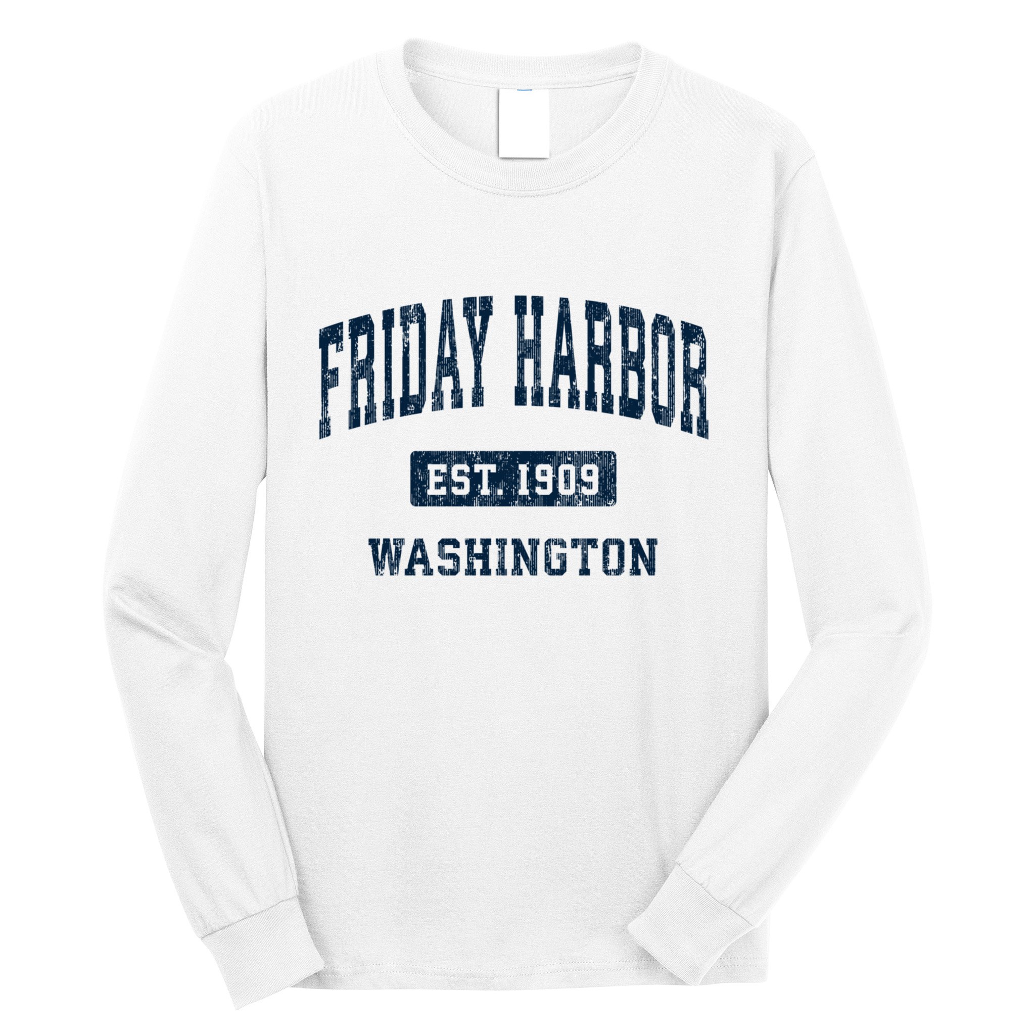 Friday Harbor Washington Wa Vintage Athletic Sports Long Sleeve Shirt