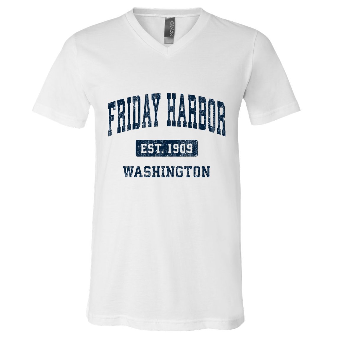 Friday Harbor Washington Wa Vintage Athletic Sports V-Neck T-Shirt