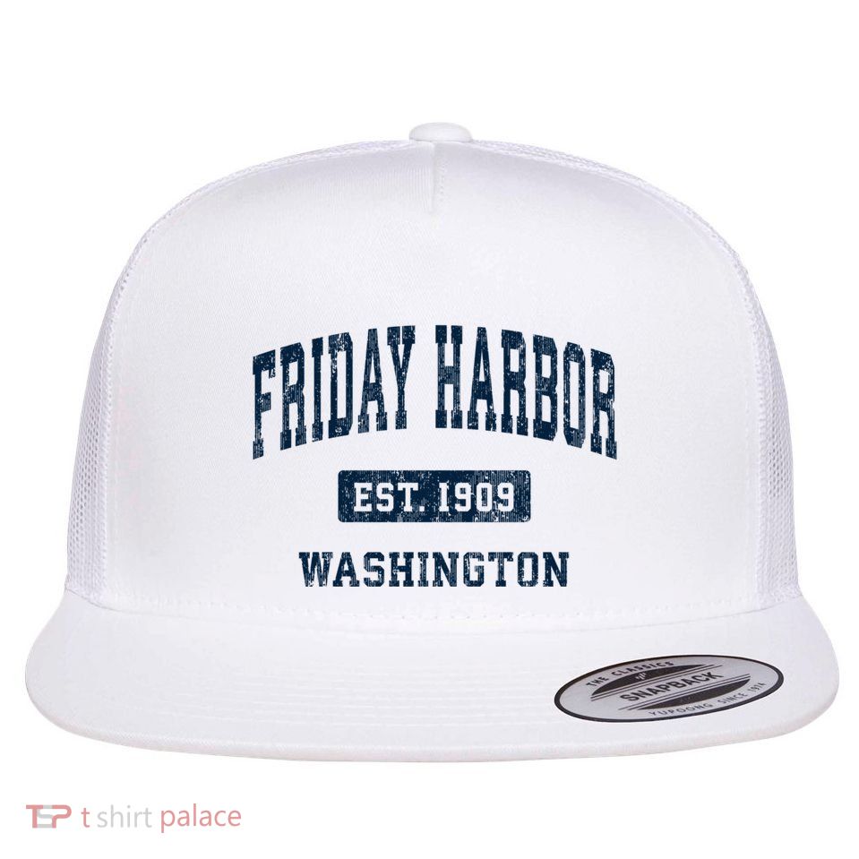 Friday Harbor Washington Wa Vintage Athletic Sports Flatbill Hat