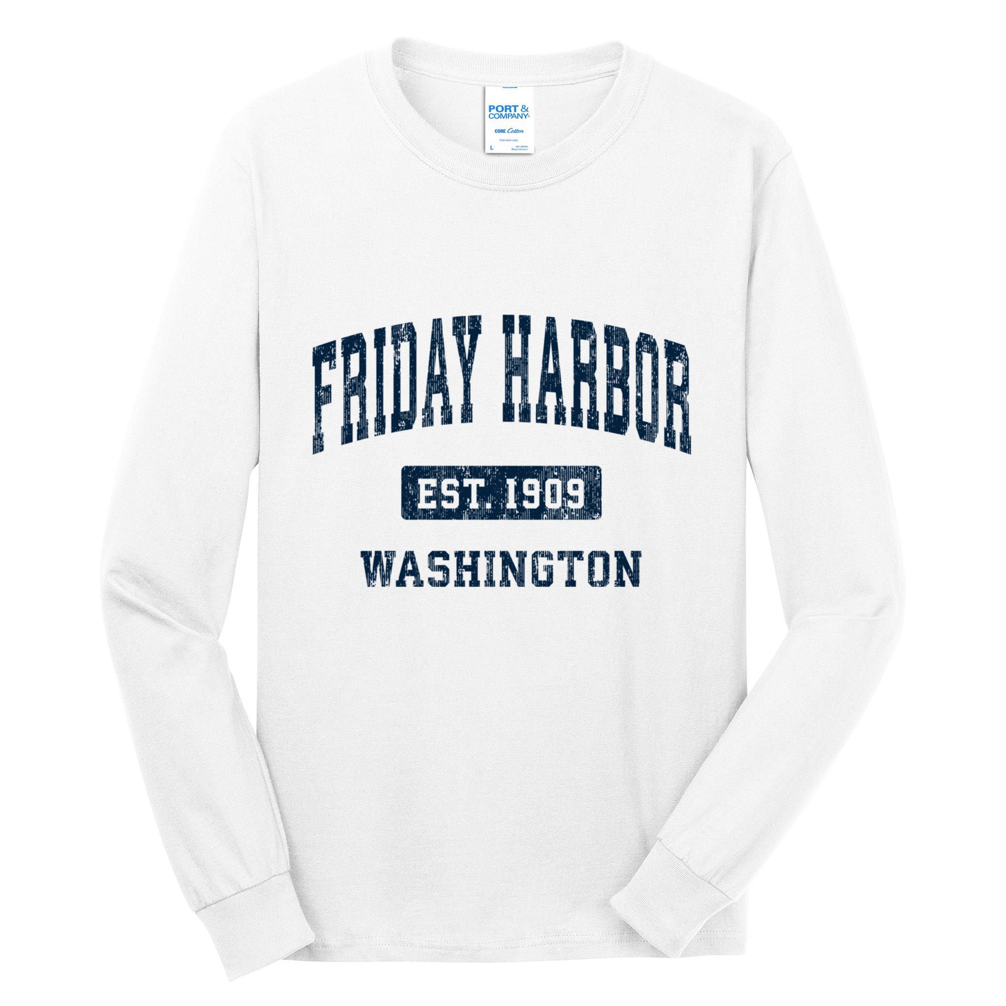 Friday Harbor Washington Wa Vintage Athletic Sports Tall Long Sleeve T-Shirt