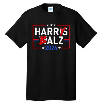 Funny Harris Walz 24 Harry Balz 2024 Meme Democratics Vote Tall T-Shirt