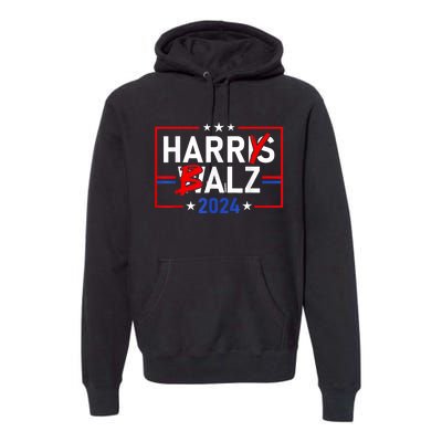 Funny Harris Walz 24 Harry Balz 2024 Meme Democratics Vote Premium Hoodie